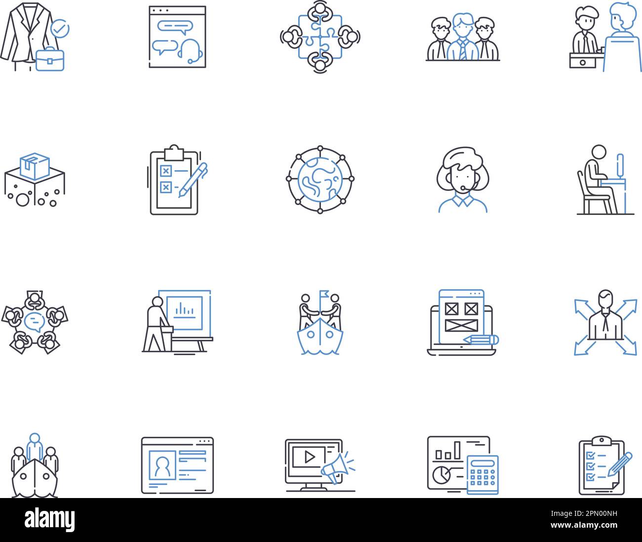 Collection d'icônes de contour d'organisation. Organiser, structure, entité, Groupe, réseau, Ensemble de concepts ordre, vecteur d'unité et illustration. Réseau, Conseil Illustration de Vecteur