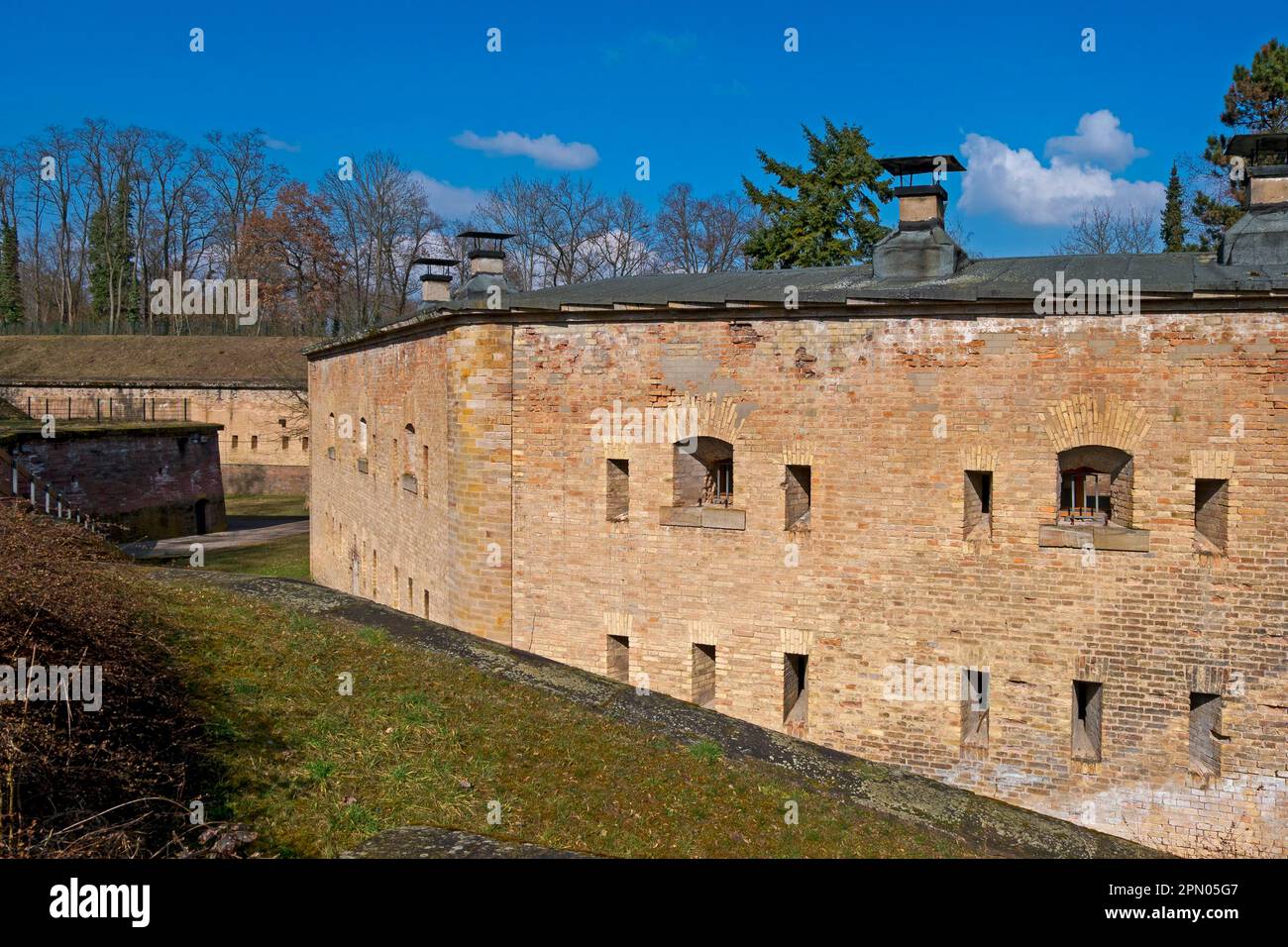 Forteresse de Germersheim, forteresse royale bavaroise, Fronte Becker, Germersheim, Rhénanie-Palatinat, Allemagne Banque D'Images