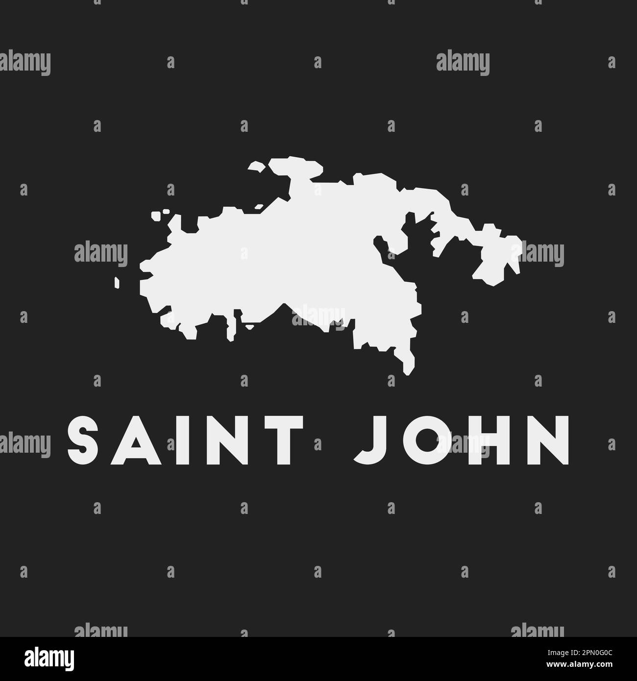 Icône Saint John. Carte de l'île sur fond sombre. Carte élégante de Saint John avec nom d'île. Illustration vectorielle. Illustration de Vecteur Icône Saint John. Carte de l'île sur fond sombre. Carte élégante de Saint John avec nom d'île. Illustration vectorielle. Illustration de Vecteur