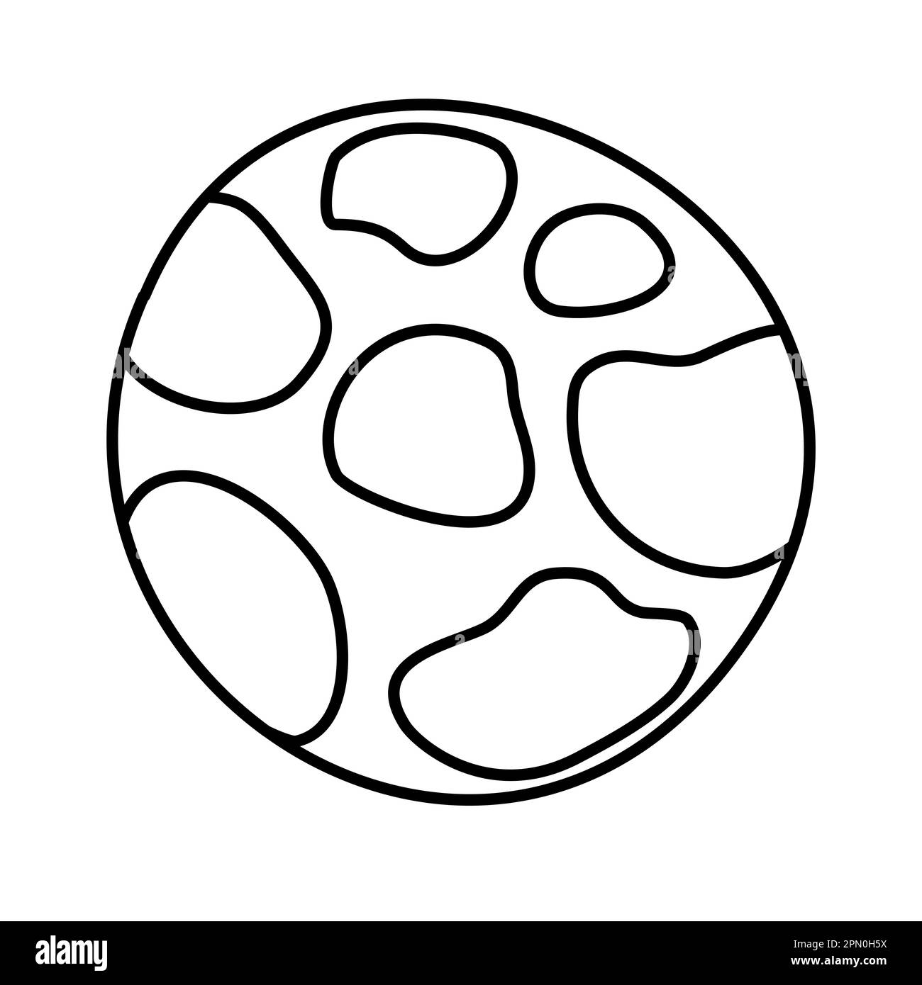 Abstrait planète sphère, style Doodle dessin vectoriel plat pour enfants livre de coloriage Illustration de Vecteur