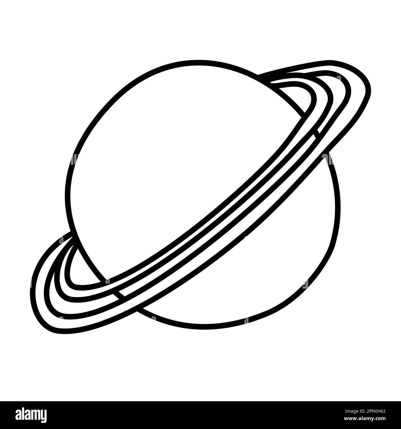 Abstrait planète sphère avec anneaux, style Doodle plat vecteur illustration pour enfants livre de coloriage Illustration de Vecteur
