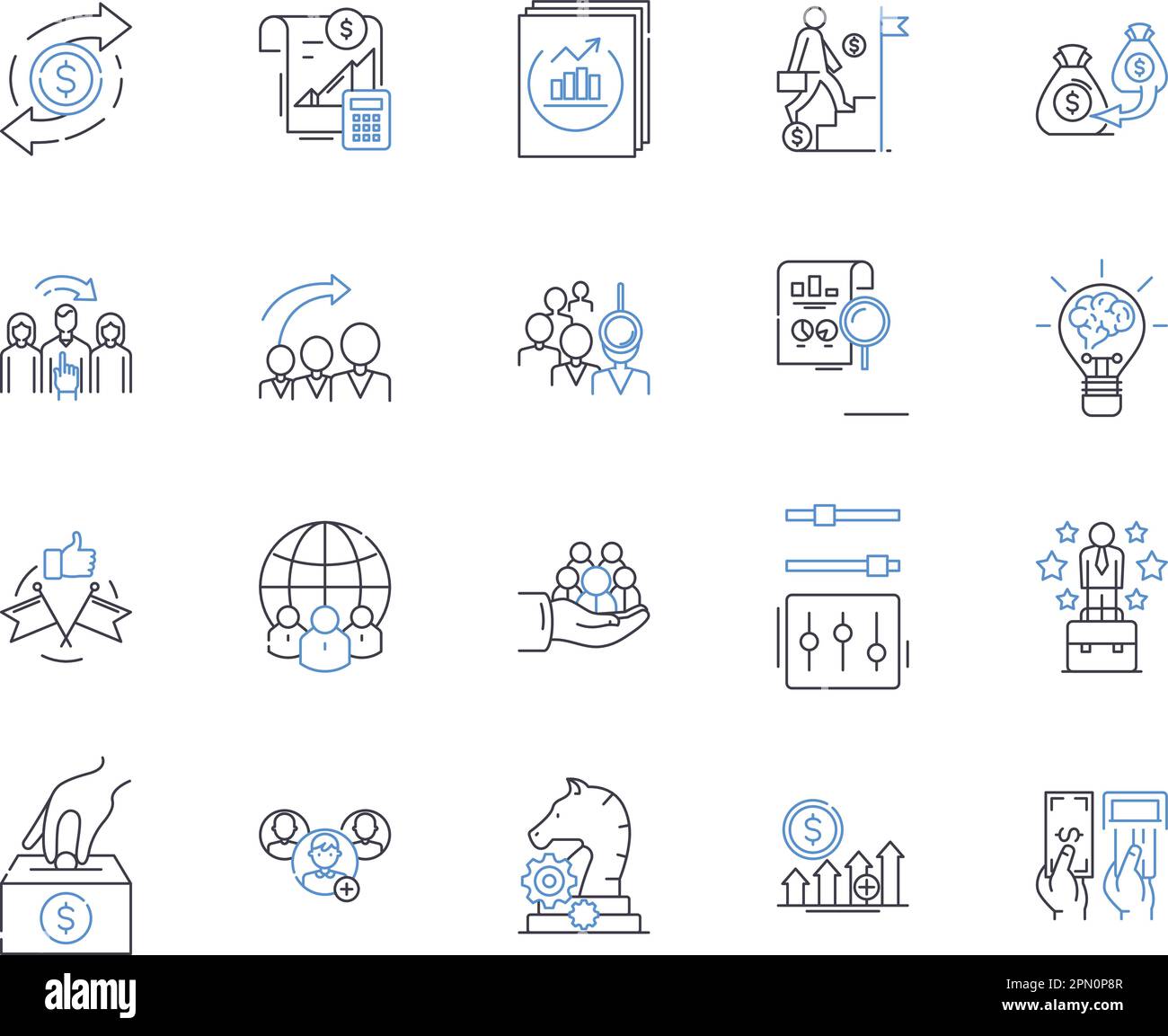 Collection d'icônes de contour de l'efficacité du travail. Efficacité, productivité, précision, qualité, sortie, Compétence, vecteur de compétence et illustration Illustration de Vecteur