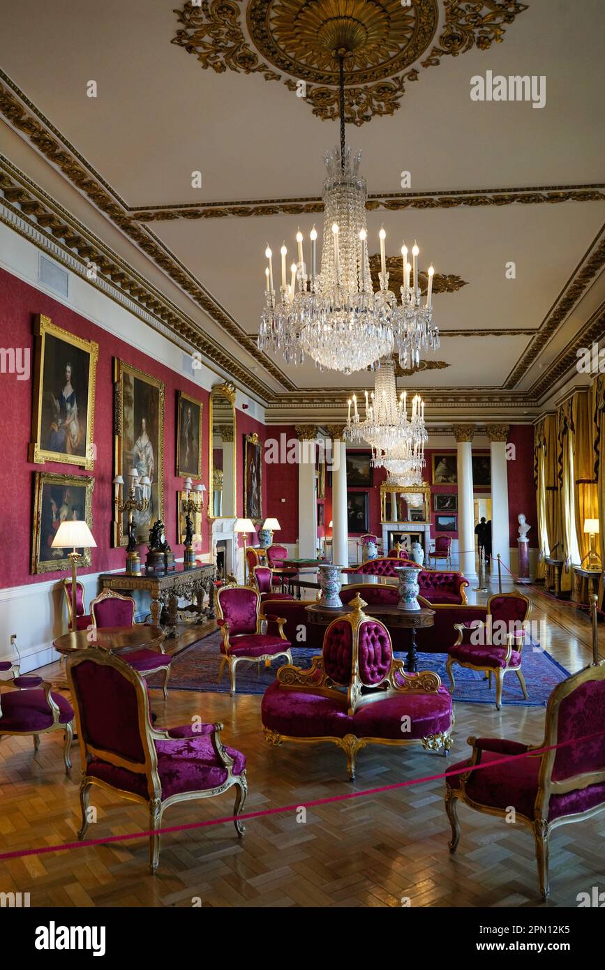 Salle de dessin formelle du château de Dublin, utilisée pour les réceptions gouvernementales Banque D'Images