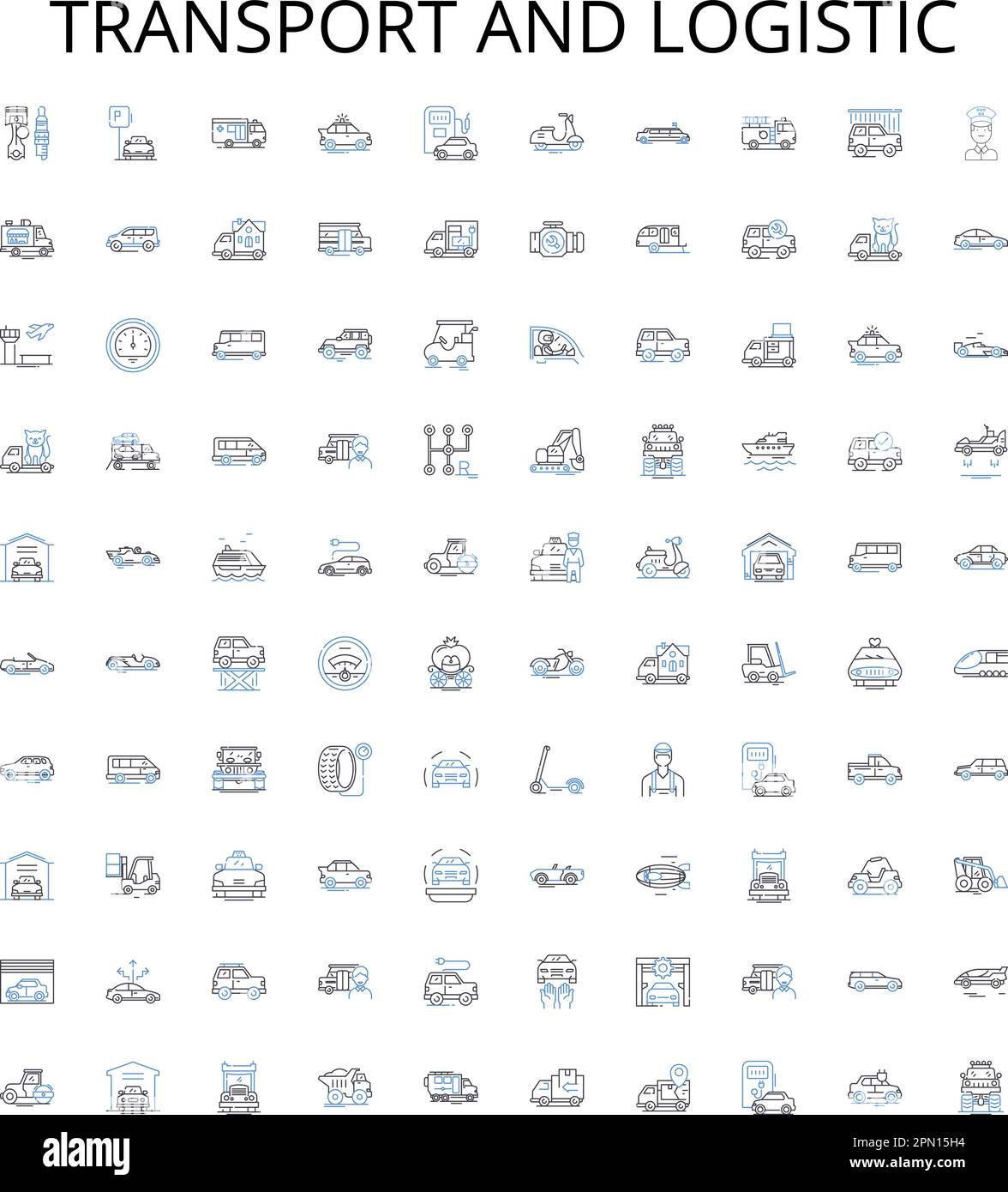 Collection d'icônes de contour logistique et de transport. Logistique, expédition, transport, livraison, fret, Jeu d'illustrations vecteur transport, transport. Mouvement Illustration de Vecteur