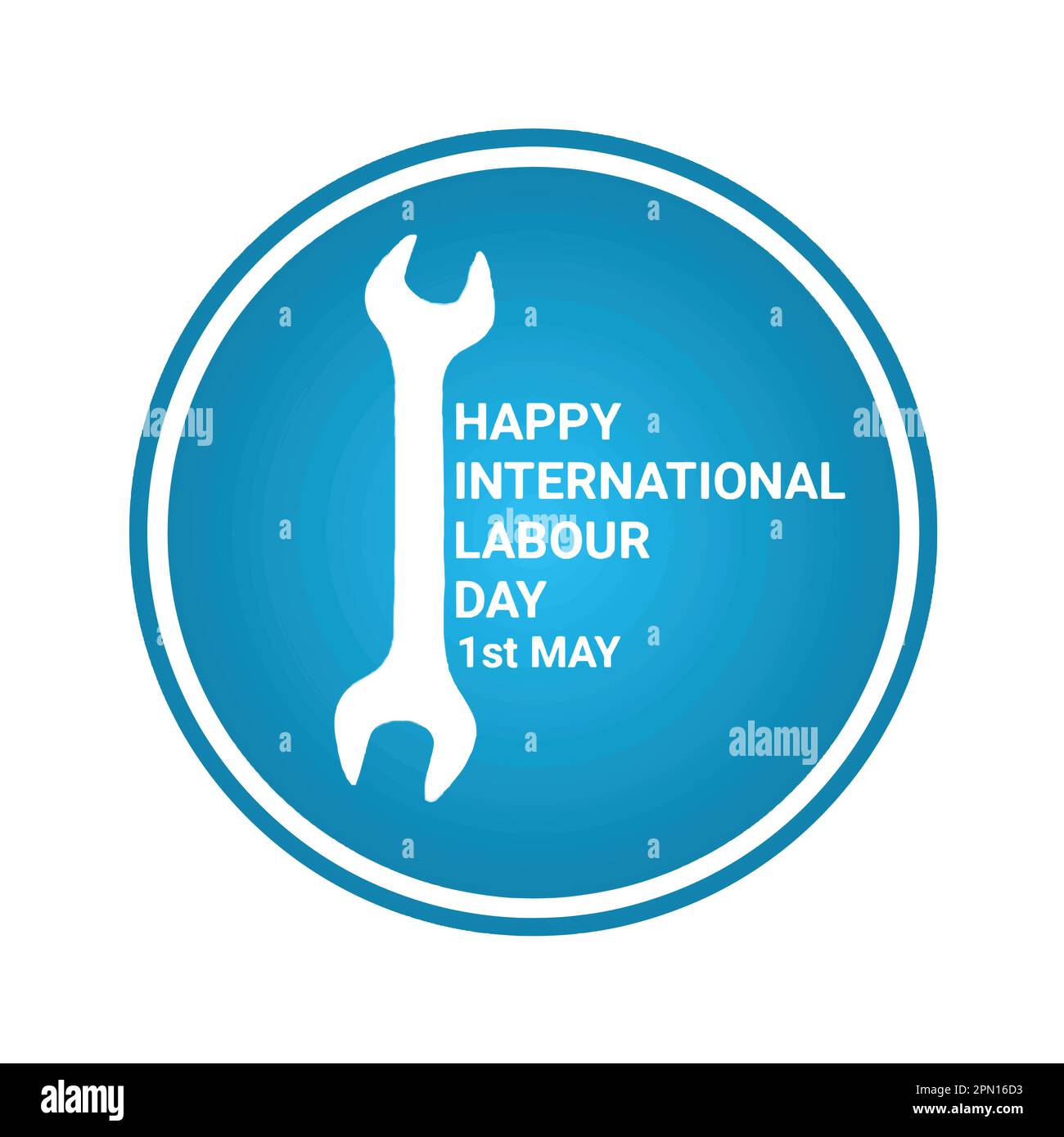 Bonne Journée internationale du travail. 1st mai. Motif typographique sur fond bleu. Illustration vectorielle. Illustration de Vecteur