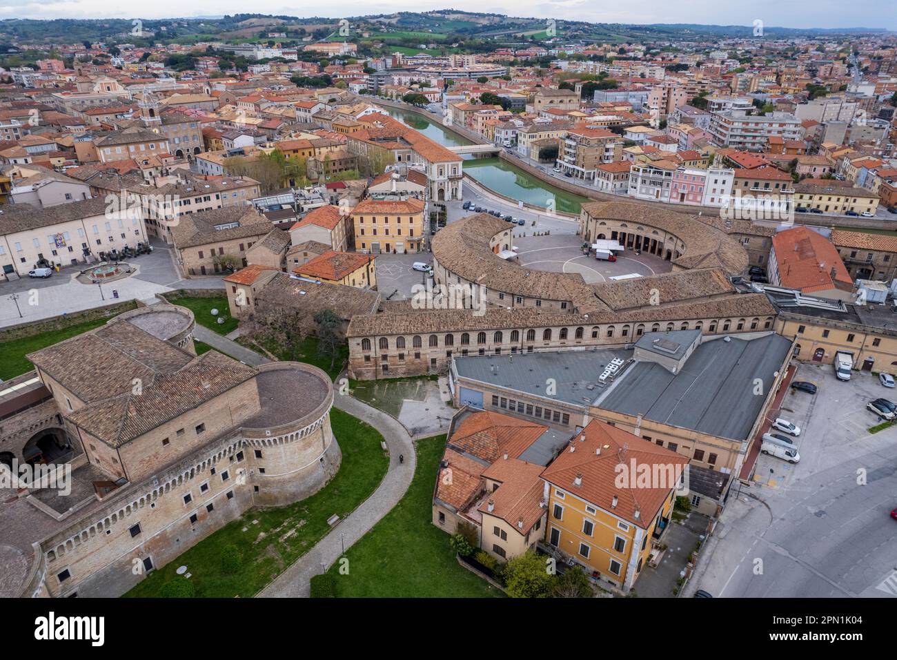Vue aérienne de la ville italienne de Senigallia Banque D'Images