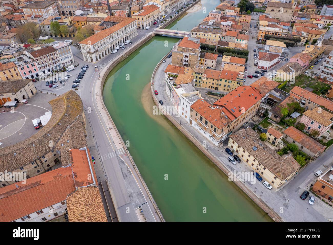 Vue aérienne de la ville italienne de Senigallia Banque D'Images