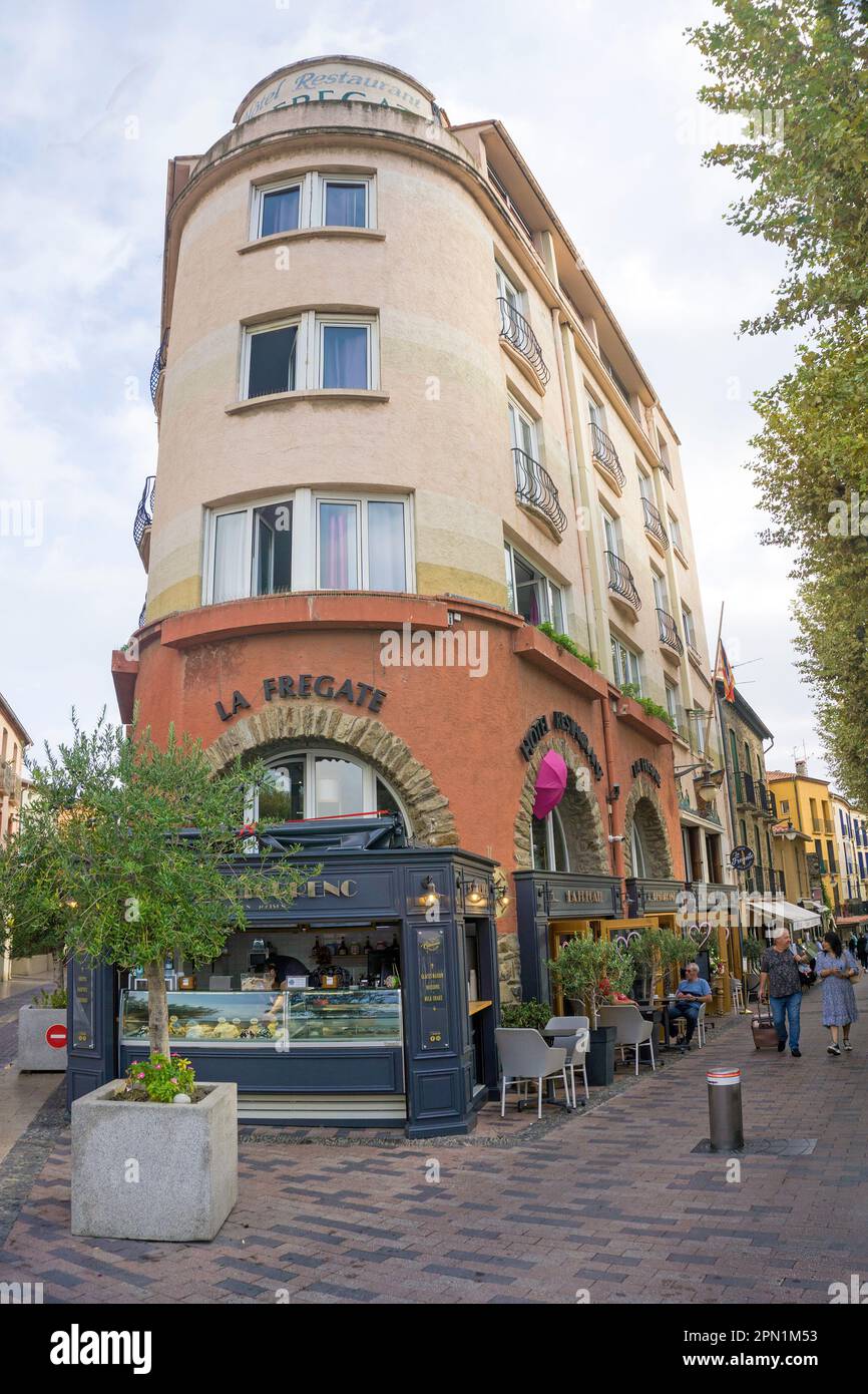 Boutique de glaces à Collioure, Pyrénées-Orientales, Languedoc-Roussillon, France du Sud, Europe Banque D'Images