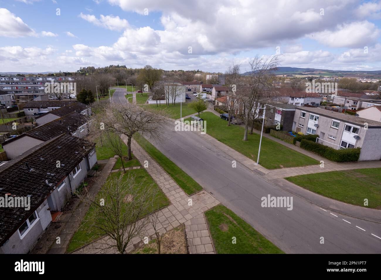 Logement du conseil autour d'abbotsford Drive, Glenrothes Banque D'Images