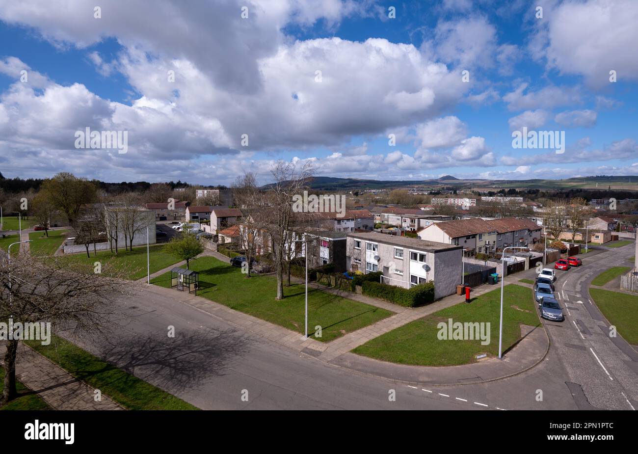 Logement du conseil autour d'abbotsford Drive, Glenrothes Banque D'Images