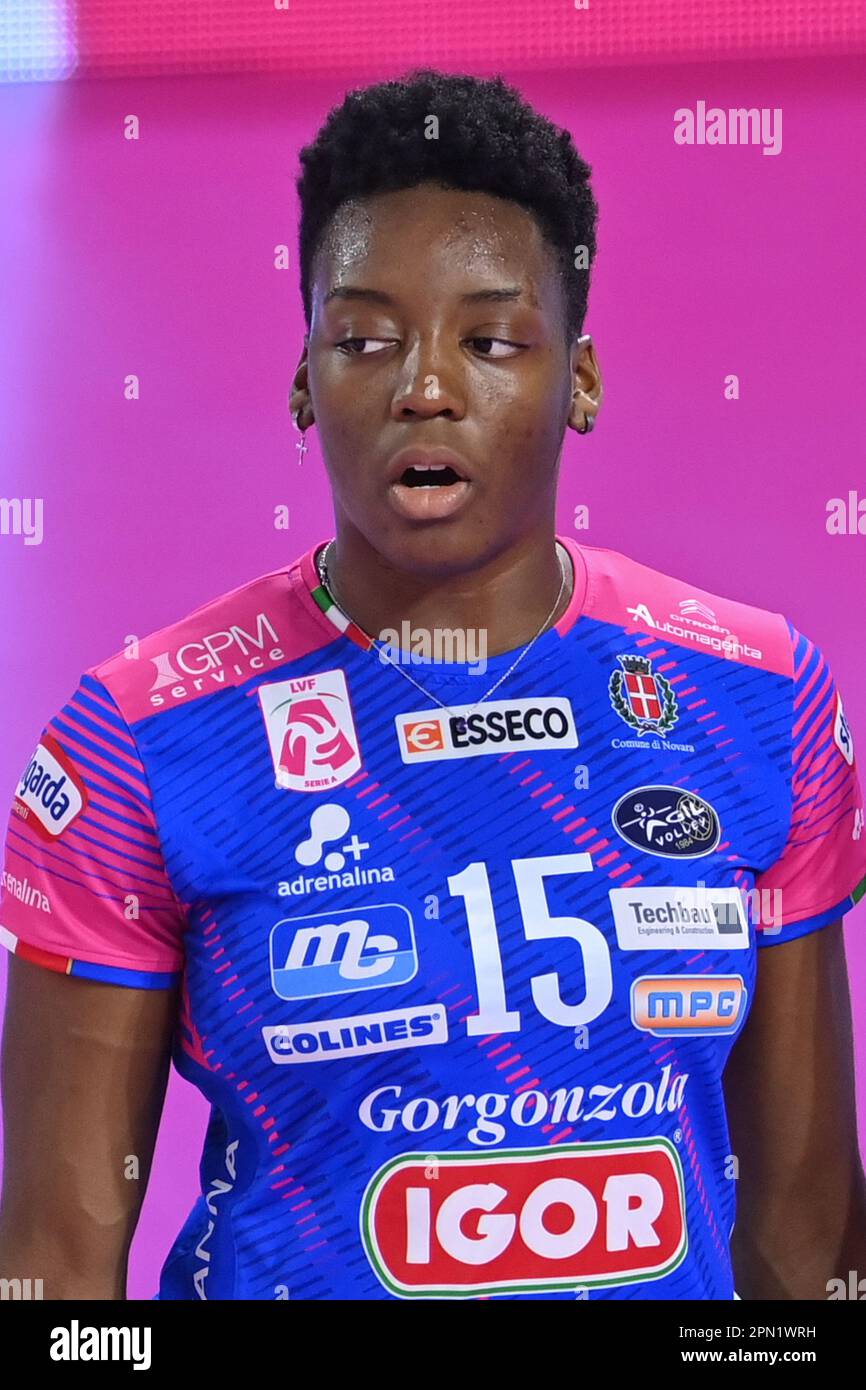Florence, Italie. 16th avril 2023. Julia Ituma (Igor Gorgonzola Novara) pendant l'archive photos de Julia Ituma, Volleyball Italien série A1 femmes match à Florence, Italie, 16 avril 2023 crédit: Agence de photo indépendante/Alamy Live News Banque D'Images