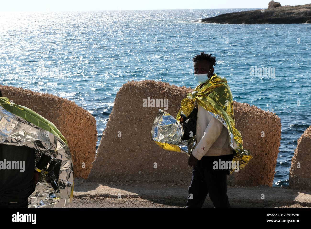 Lampedusa , Sicile, 7 novembre le 2022 novembre, des migrants ont été secourus ces derniers jours par la garde côtière italienne et débarqués sur l'île de Lampedusa le 2022. Banque D'Images