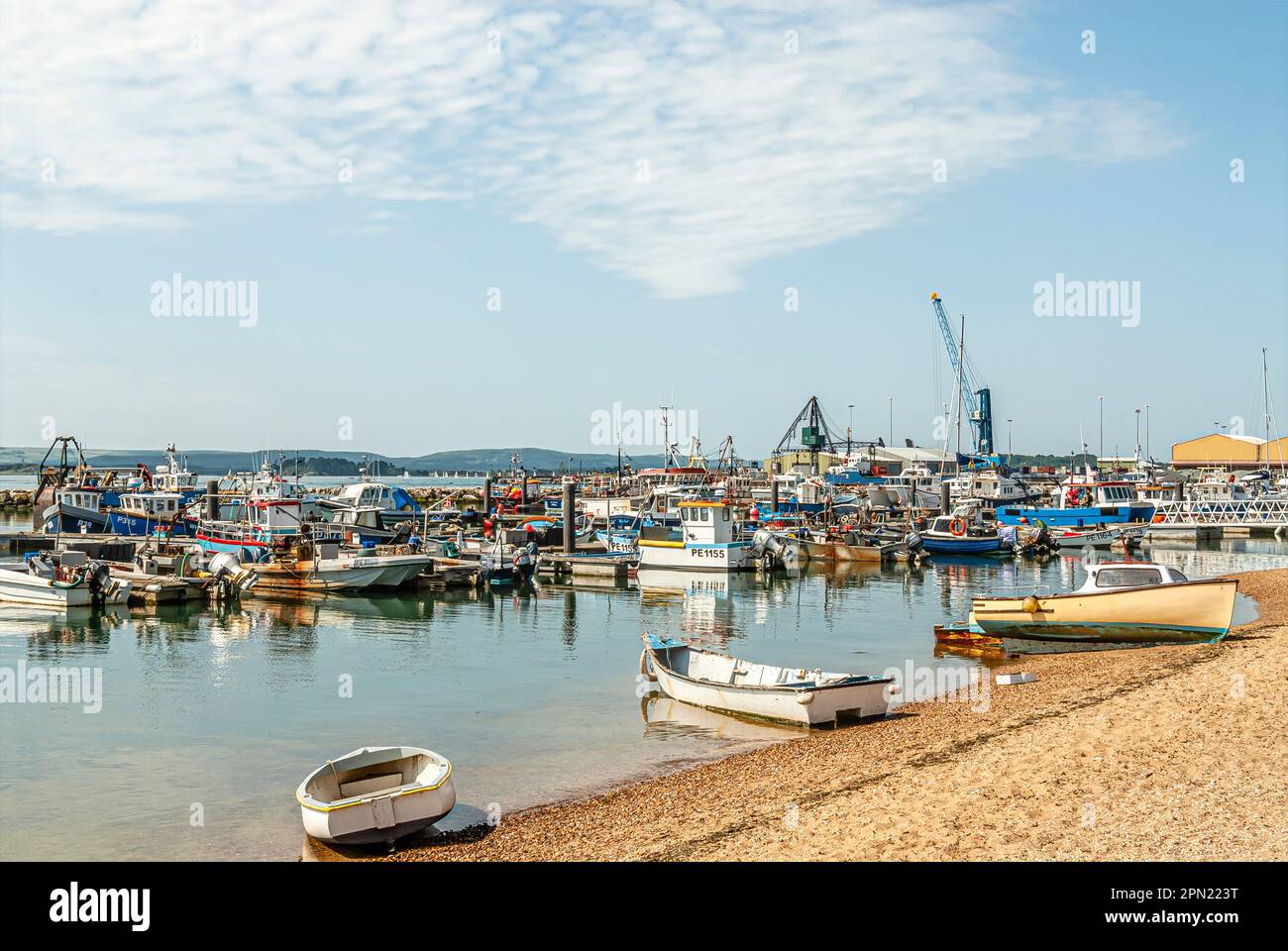 Port de plaisance et front de mer à Poole Harbour à Dorset, Angleterre, Royaume-Uni Banque D'Images