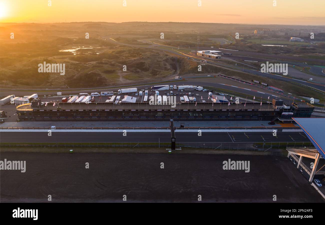 Le circuit Zandvoort est le circuit de Formule 1 des pays-Bas. Le championnat de F1 est en août chaque année. C'est un des Forma éurpoéens Banque D'Images