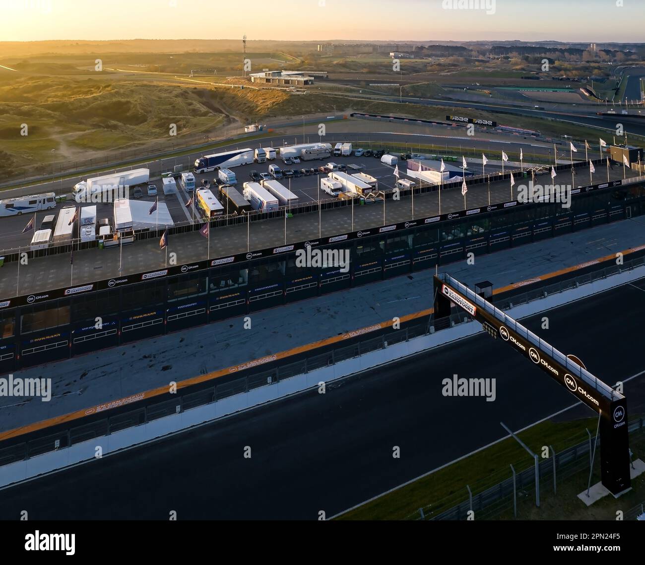 Le circuit Zandvoort est le circuit de Formule 1 des pays-Bas. Le championnat de F1 est en août chaque année. C'est un des Forma éurpoéens Banque D'Images