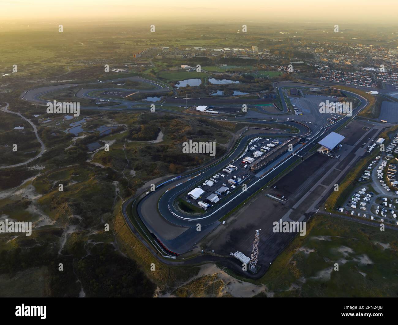 Le circuit Zandvoort est le circuit de Formule 1 des pays-Bas. Le championnat de F1 est en août chaque année. C'est un des Forma éurpoéens Banque D'Images