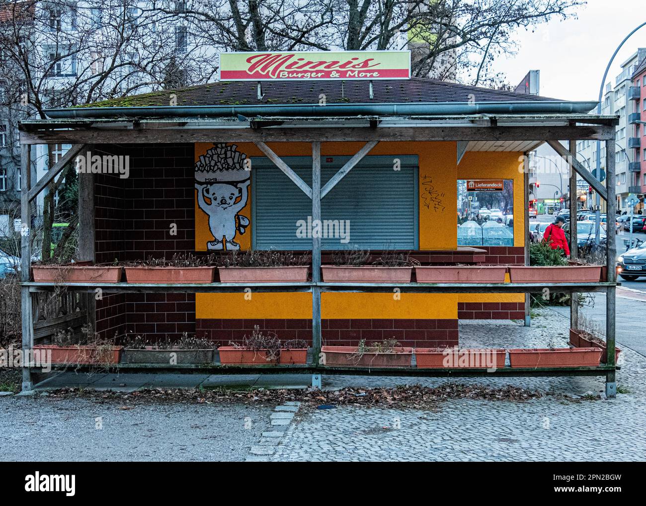 Miris Burger & More fast Food kisk, Blisestraße 23, Volkspark Wilmersdorf, Berlin Banque D'Images