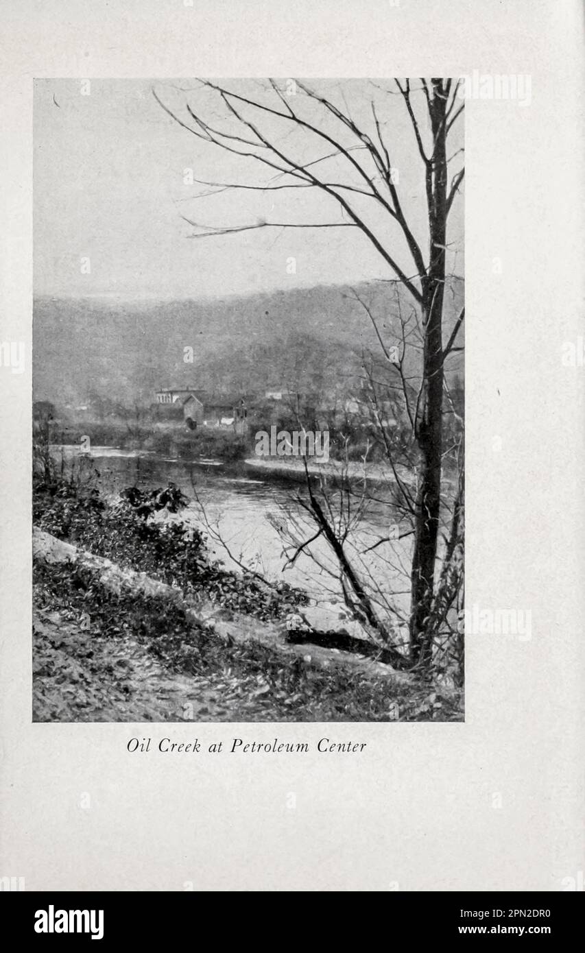 Oil Creek à Petroleum Center à partir du livre ' Highways and byways from the St. Lawrence to Virginia ' by Clifton Johnson, 1865-1940 Date de publication 1913 Éditeur New York, Macmillan co.; London, Macmillan and co., Limited Banque D'Images