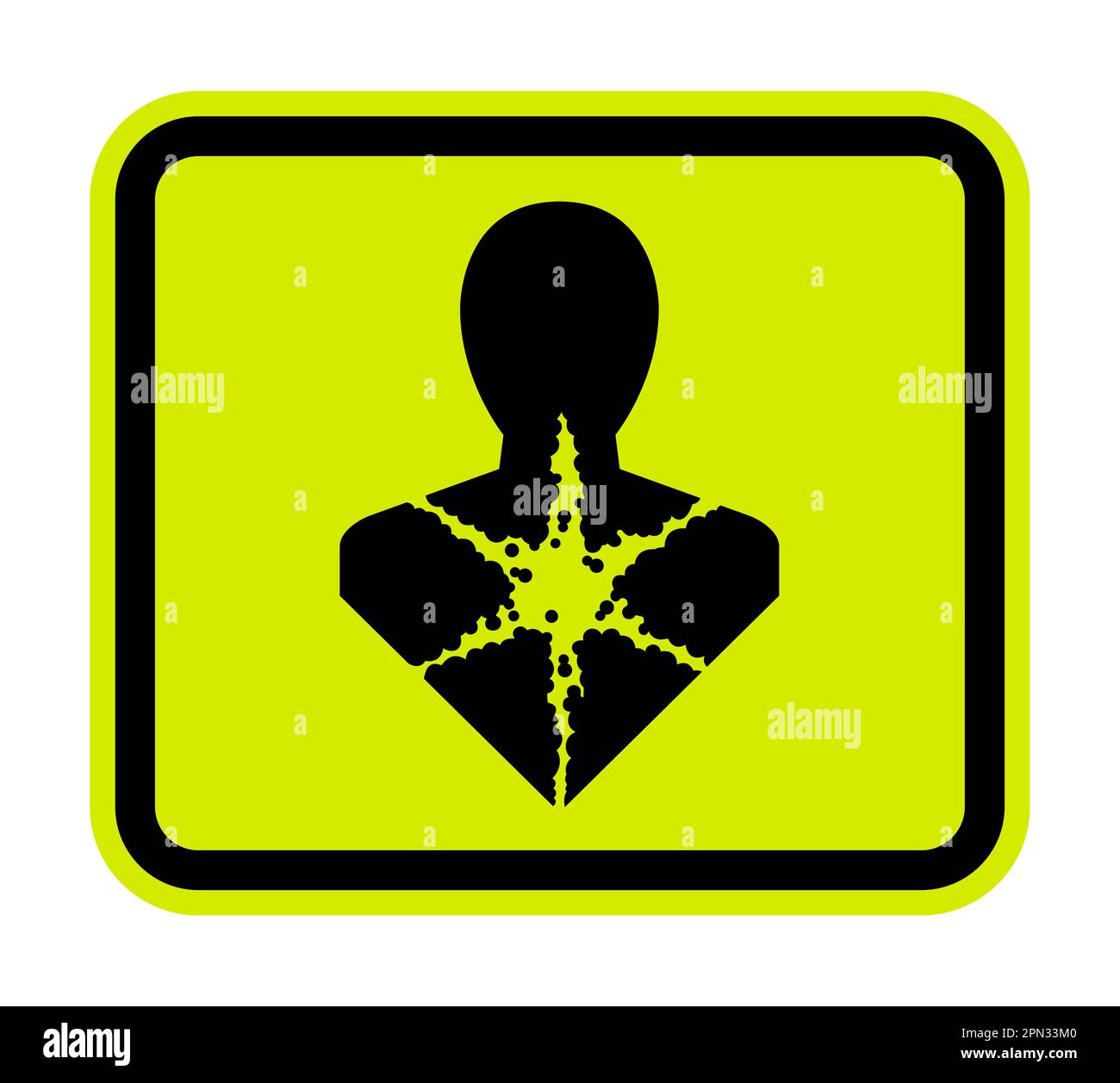 Étiquette de symbole de danger pour la santé, danger à long terme pour la santé, pictogramme de danger SGH Illustration de Vecteur