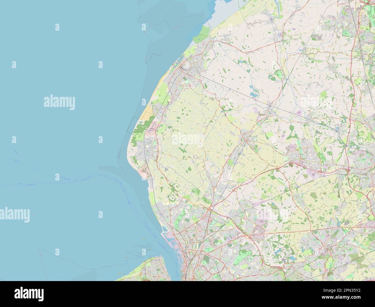 Sefton, comté administratif d'Angleterre - Grande-Bretagne. Ouvrez la carte des rues Banque D'Images
