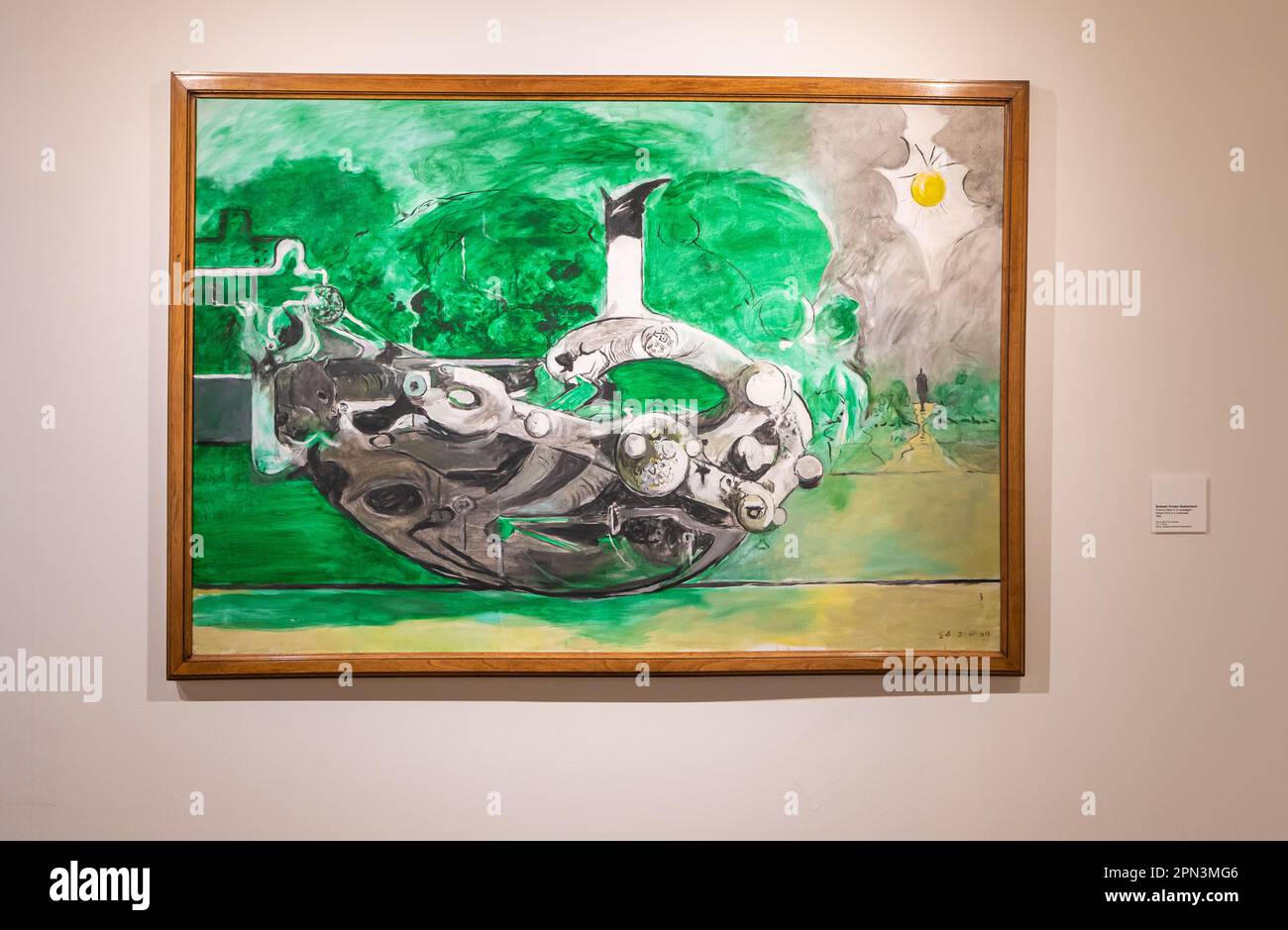Graham Viviam Shuterland painting ' tiraillé dans un paysage, 1969 - Palais Magnani, région de Reggio Emilia, italie - exposition 'l'art sans repos' - Banque D'Images