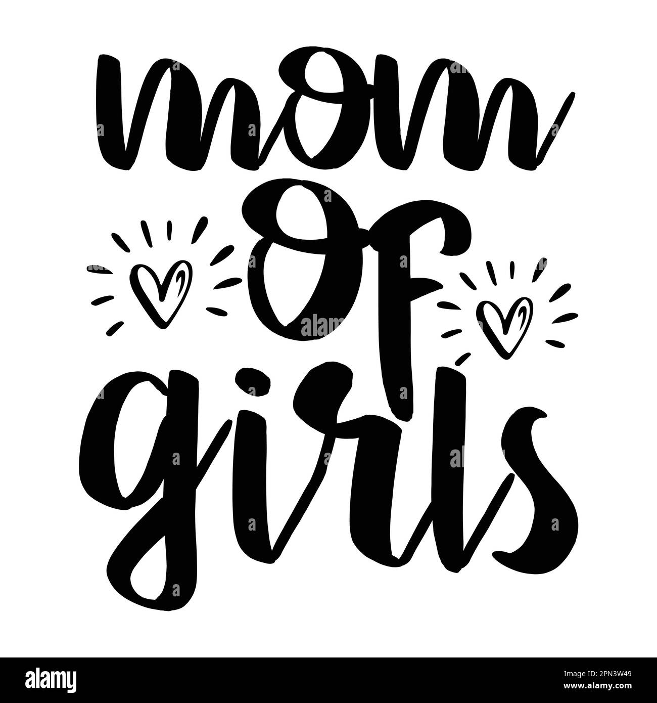 Maman des filles, la fête des mères typographie chemise design pour mère amant maman mama calligraphie manuelle illustration vectorielle Silhouette Illustration de Vecteur