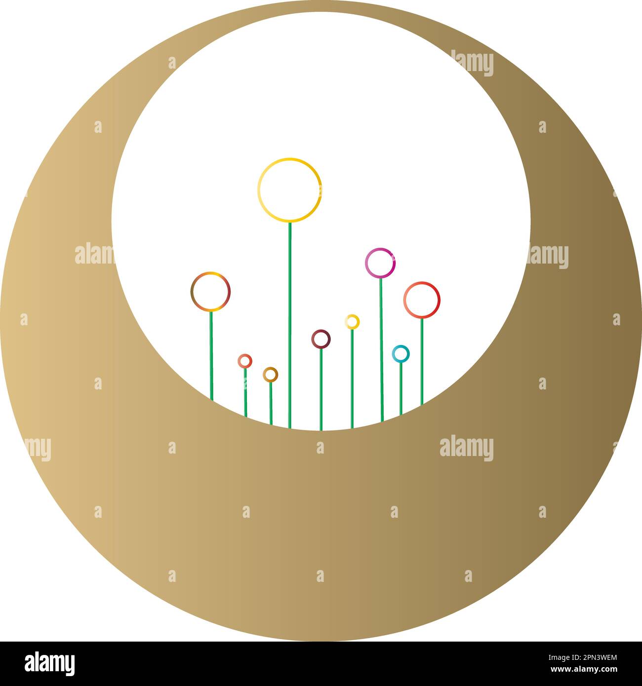 Panier de fleurs coloré. Icône Doodle colorée. Illustration vectorielle Illustration de Vecteur