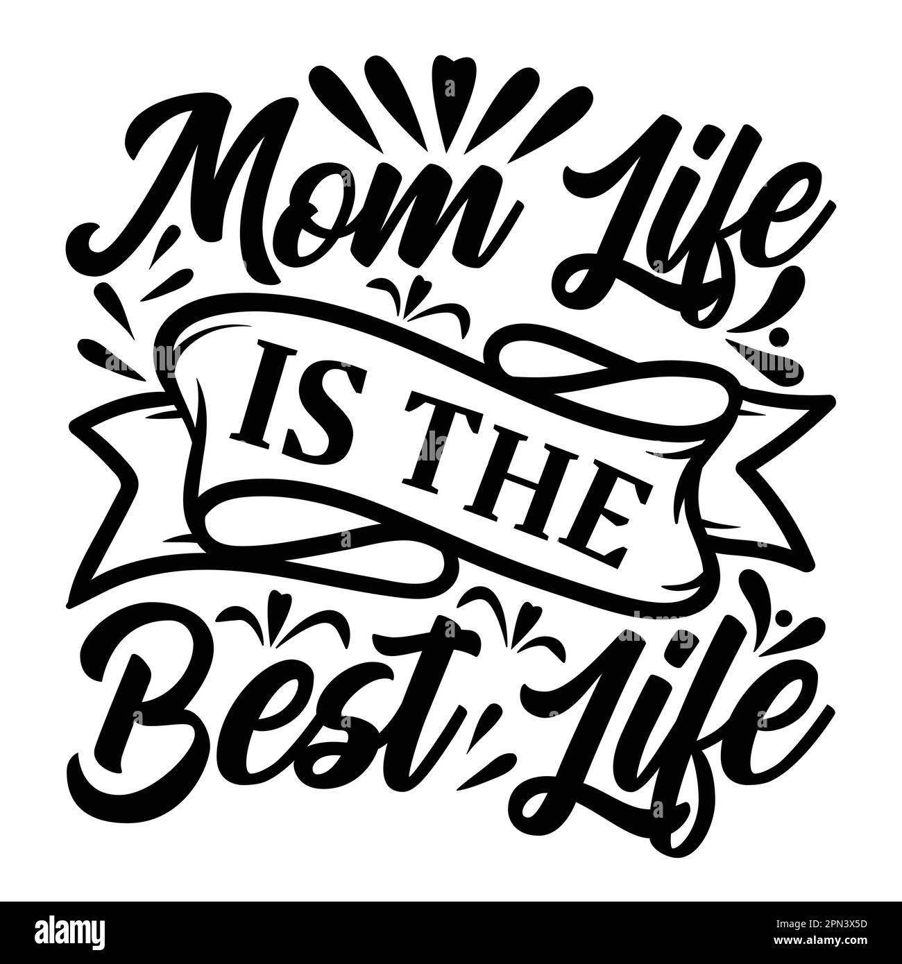 La vie de maman est la meilleure vie, la fête des mères typographie chemise design pour mère amant maman mama calligraphie manuelle illustration vectorielle Silhouette Illustration de Vecteur