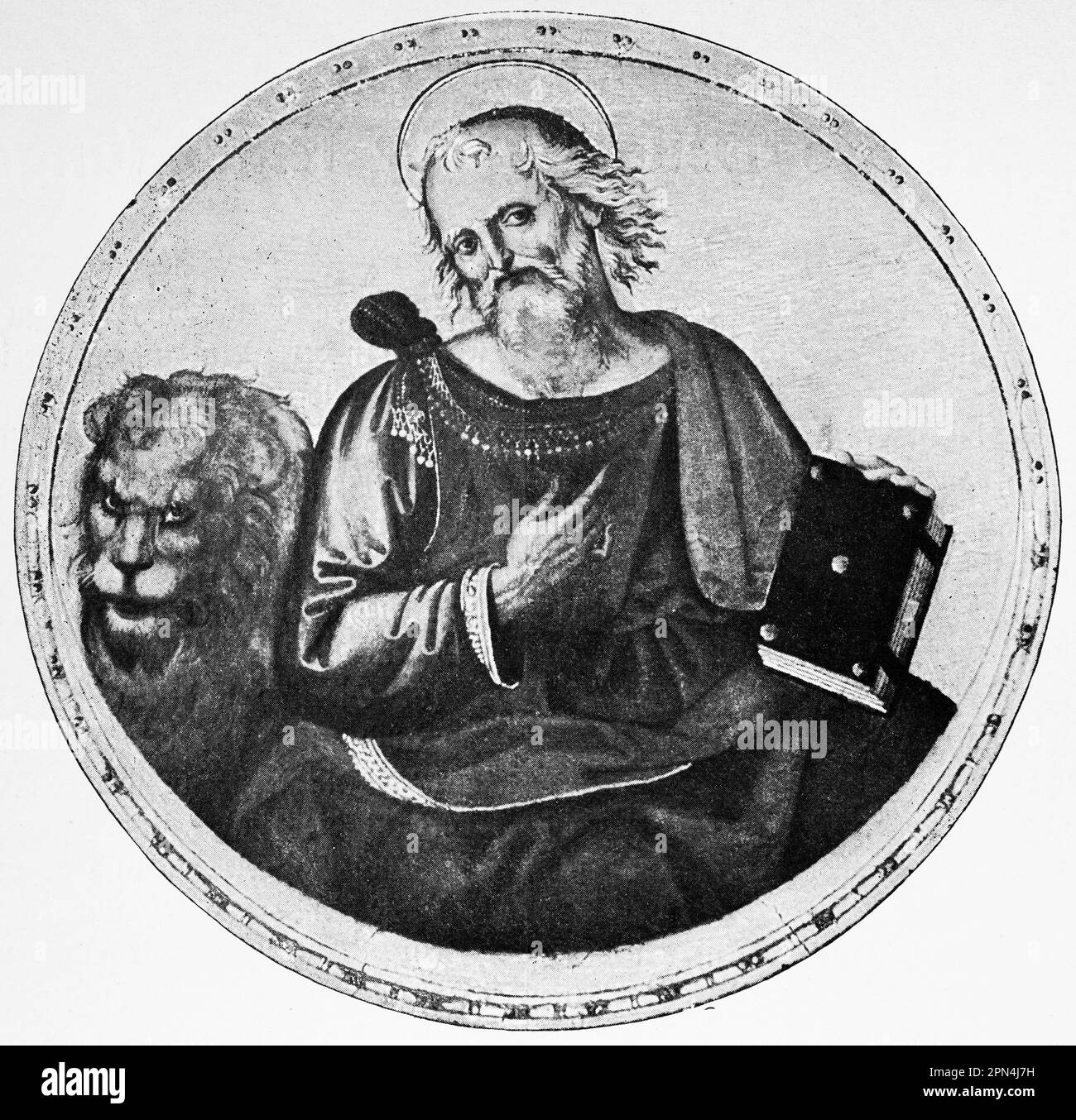 Portrait de l'évangéliste Markus, Mark l'évangéliste, Bbble, Nouveau Testament, illustration historique 1890 Banque D'Images