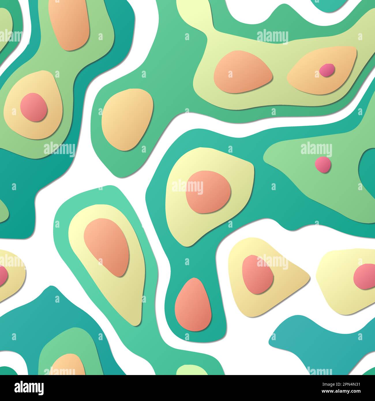 Couches abstraites colorées. Fond de style PaperCut. Formes de topographie 3D vibrantes. Étonnante bannière, affiche, brochure, modèle, conception de flyer. Illustration de Vecteur