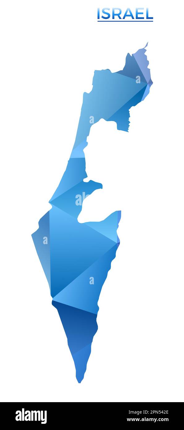 Carte vectorielle polygonale d'Israël. Pays géométrique dynamique dans un style poly bas. Illustration rayonnante pour vos infographies. Illustration de Vecteur