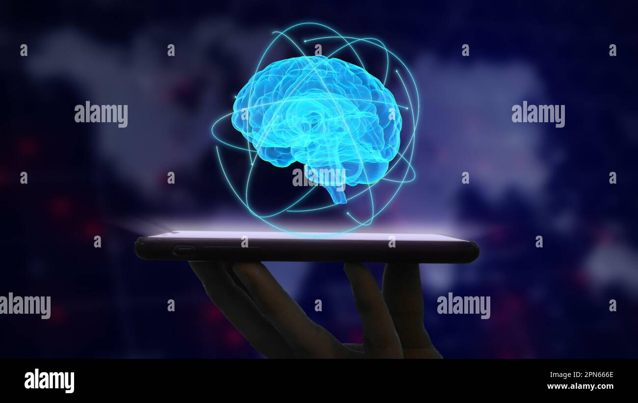 Cerveau numérique concept futuriste de la technologie de l'IA Banque D'Images