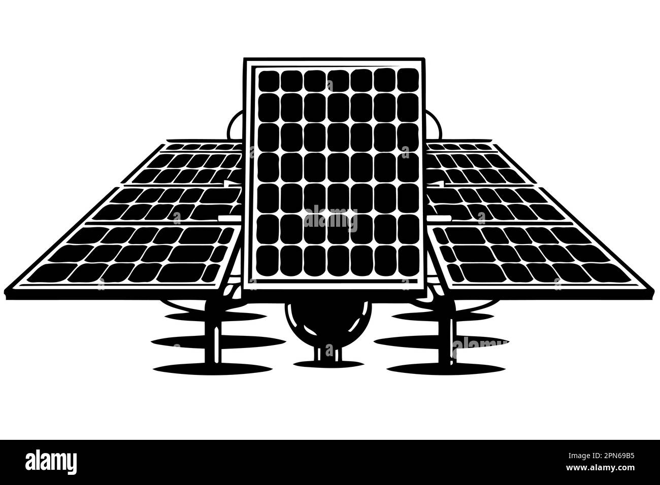 panneaux d'énergie solaire illustration vectorielle minimaliste conceptuelle Illustration de Vecteur