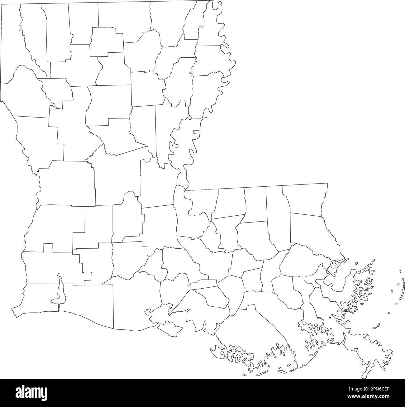 Carte des aveugles de Louisiane très détaillée. Illustration de Vecteur