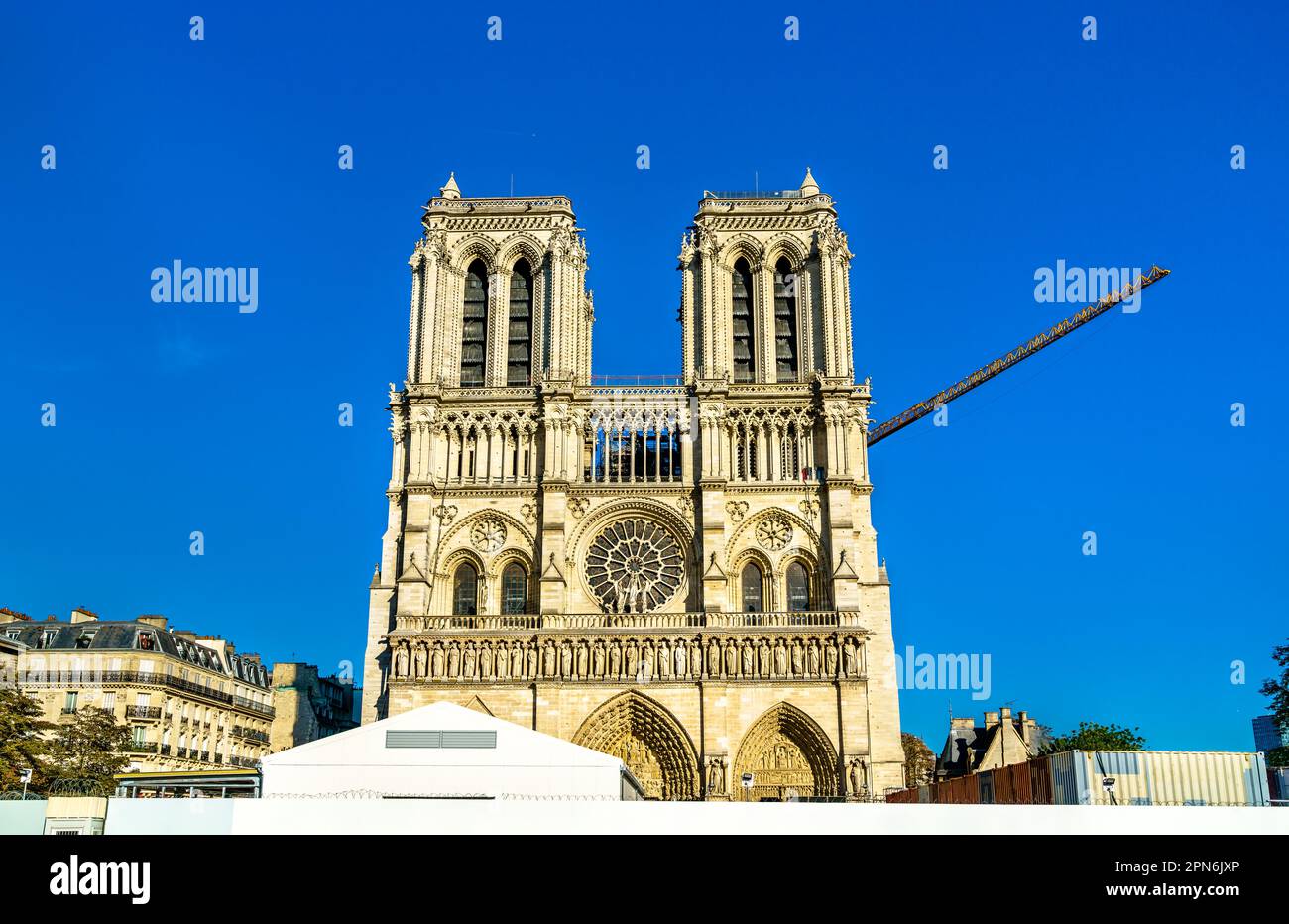 Cathédrale notre-Dame de Paris en reconstruction après un incendie. France Banque D'Images