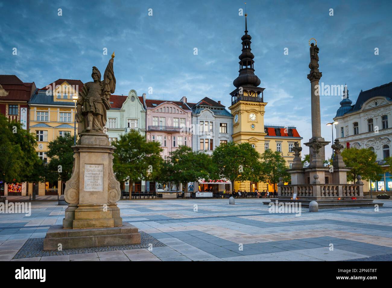 Place Masaryk dans la ville d'Otrava, République Tchèque. Banque D'Images