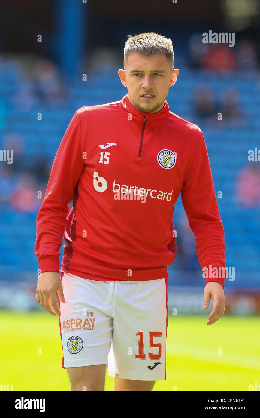 Caolan Boyd-Munce, qui joue comme milieu de terrain pour l'équipe écossaise de Premiership, St Mirren. Image prise lors d'une séance d'échauffement et de formation préalable au match Banque D'Images