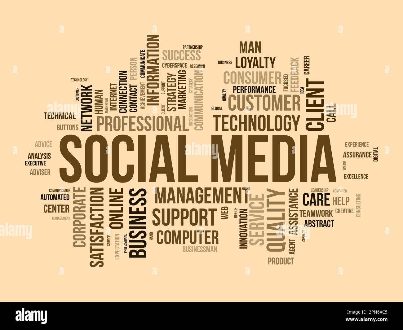 Concept d'arrière-plan Word Cloud pour le service. Soutien de la qualité, conseils de gestion de la clientèle en matière de stratégie de communication. illustration vectorielle. Illustration de Vecteur