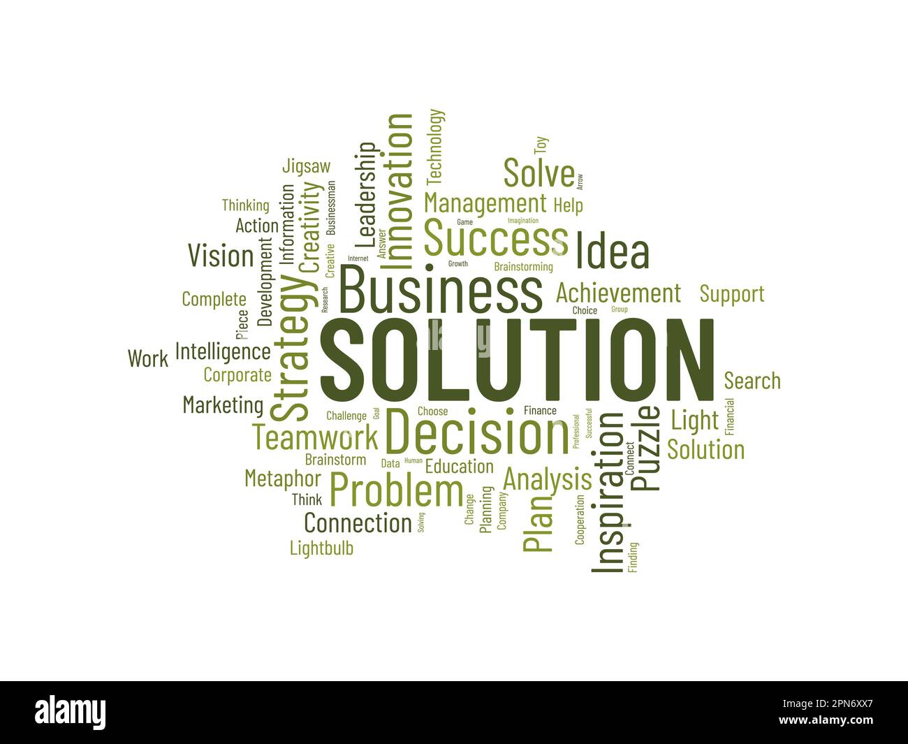 Concept d'arrière-plan Word Cloud pour la solution. Stratégie de planification, solution et développement de créativité, leadership d'inspiration, innovation de nouvelles idées. v Illustration de Vecteur