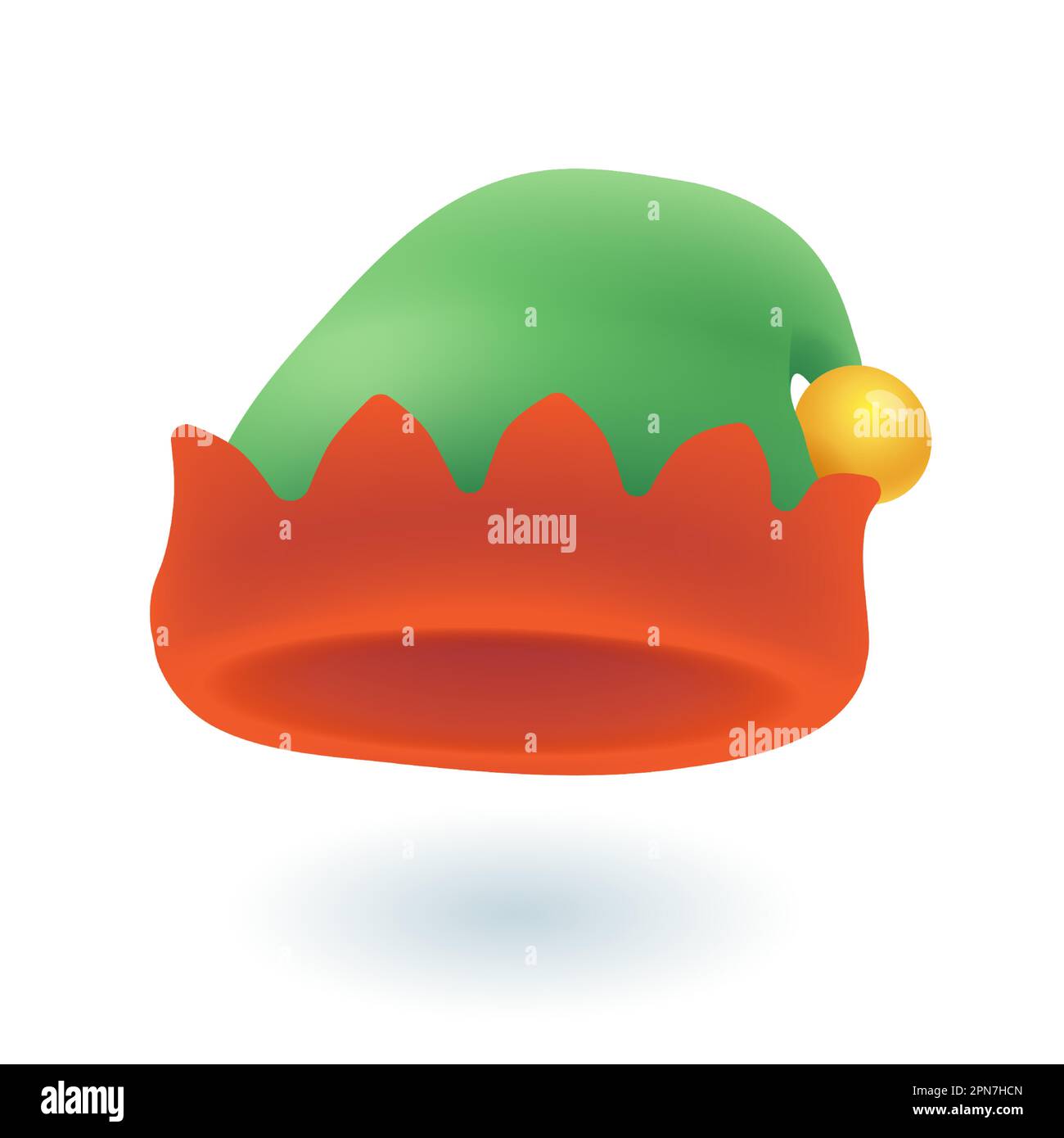 Icône chapeau d'élan de Noël 3D Illustration de Vecteur