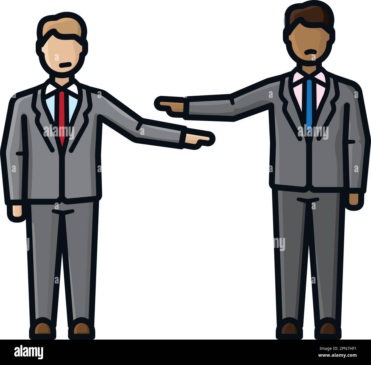 Deux hommes d'affaires se blâment mutuellement illustration vectorielle isolée pour avoir blâmés quelqu'un d'autre Day sur 13 janvier Illustration de Vecteur