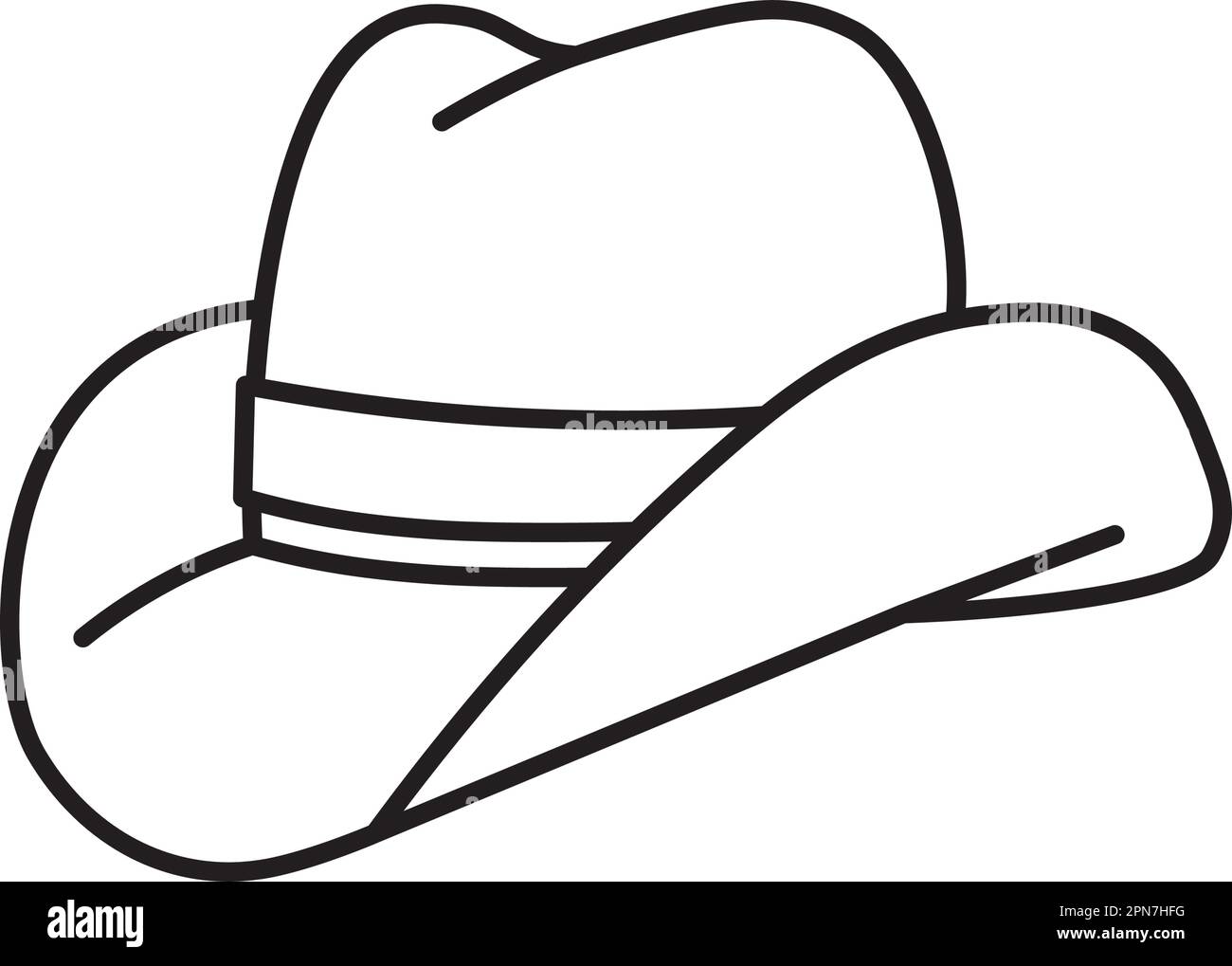 Icône de la ligne vectorielle de chapeau de cowboy pour la journée du chapeau sur 15 janvier Illustration de Vecteur