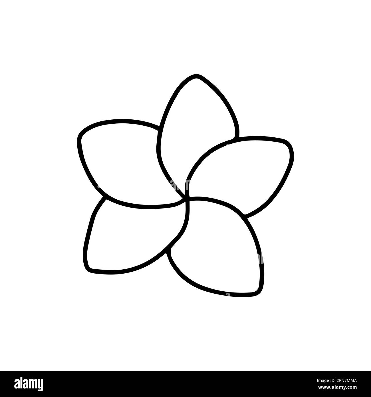 Fleur de la plumeria Doodle Illustration de Vecteur