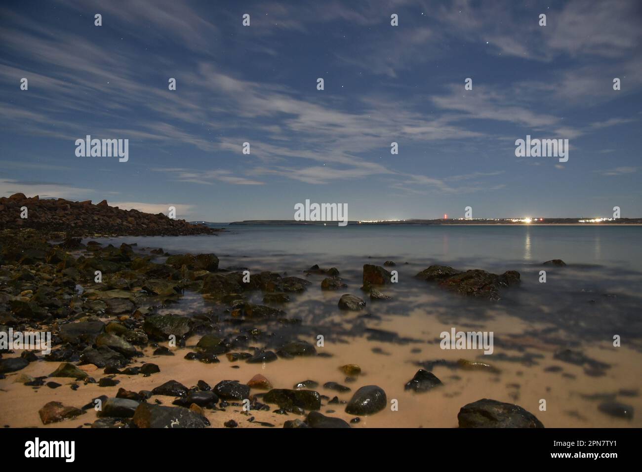 St Ives Bay Nightscape 3772 Banque D'Images