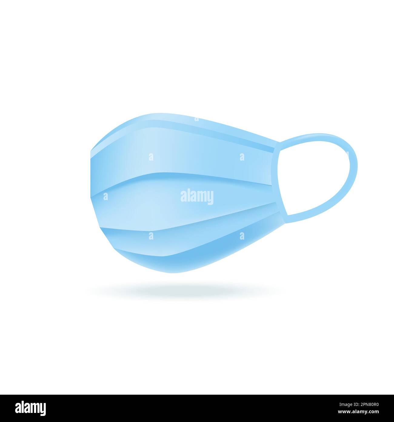 Masque médical bleu pour couvrir la bouche et le nez 3D icône Illustration de Vecteur