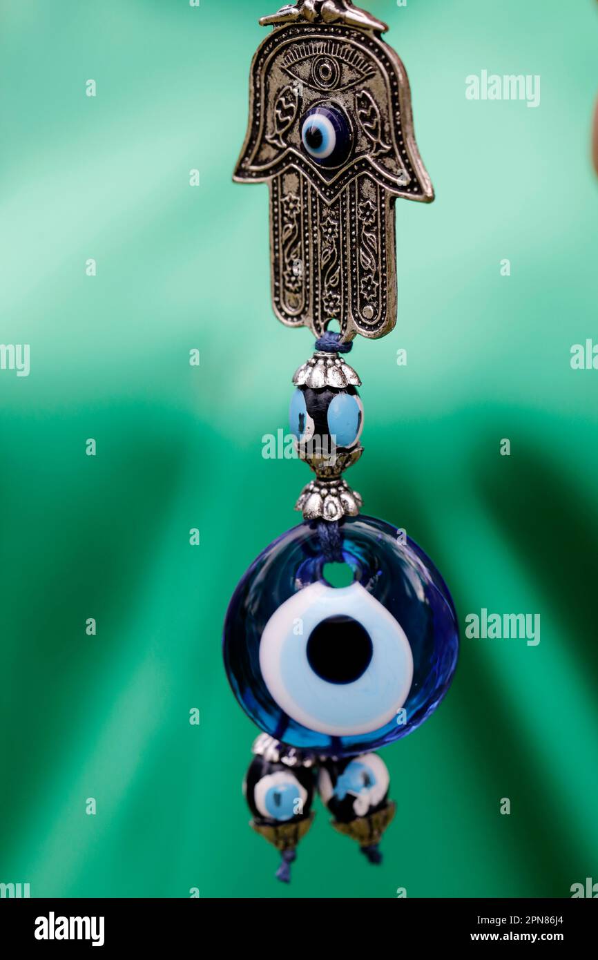 Hamsa, œil de Fatima, main des amulettes de Fatima pour se protéger contre l'œil méchant. Banque D'Images