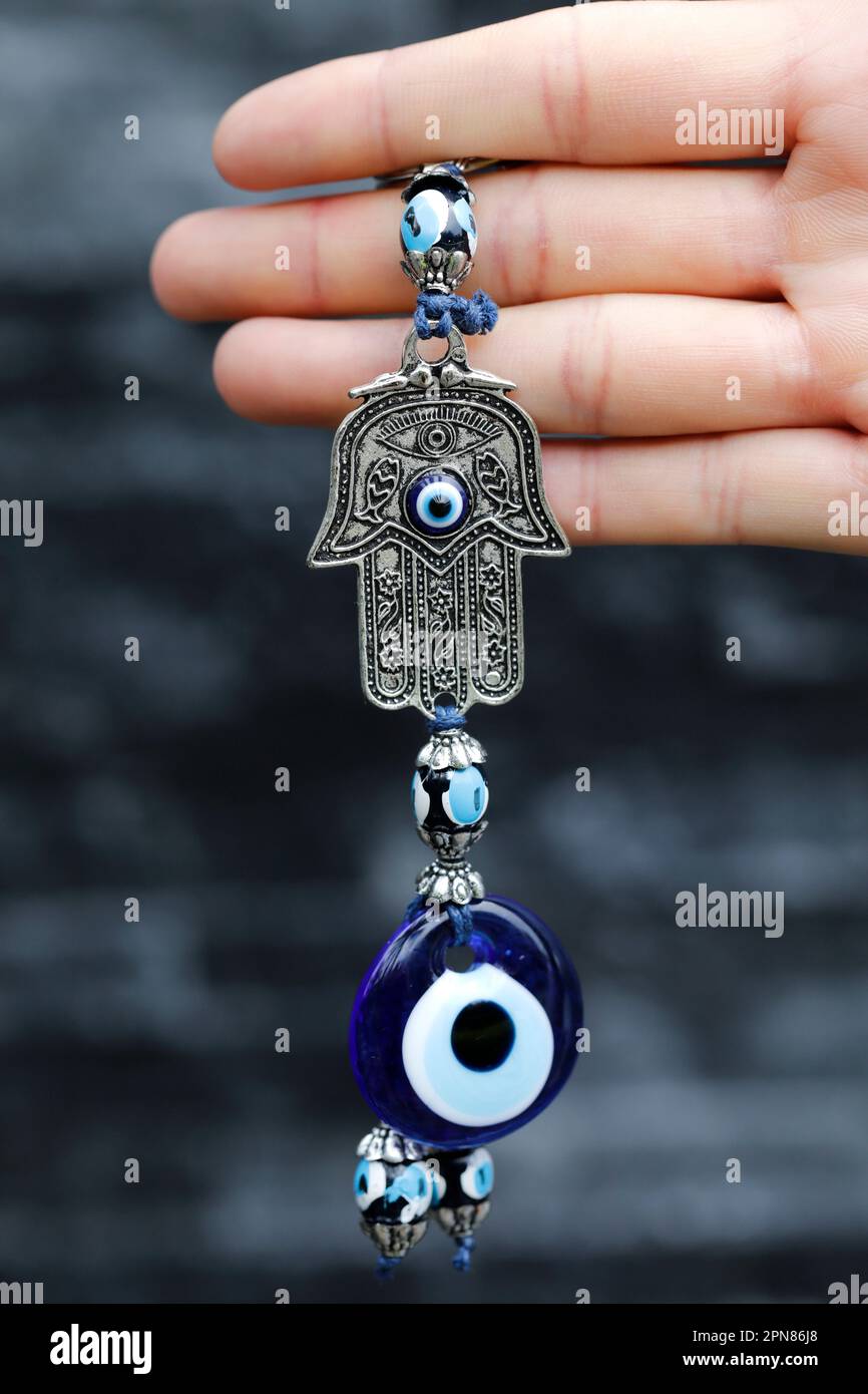 Hamsa, œil de Fatima, main des amulettes de Fatima pour se protéger contre l'œil méchant. Banque D'Images