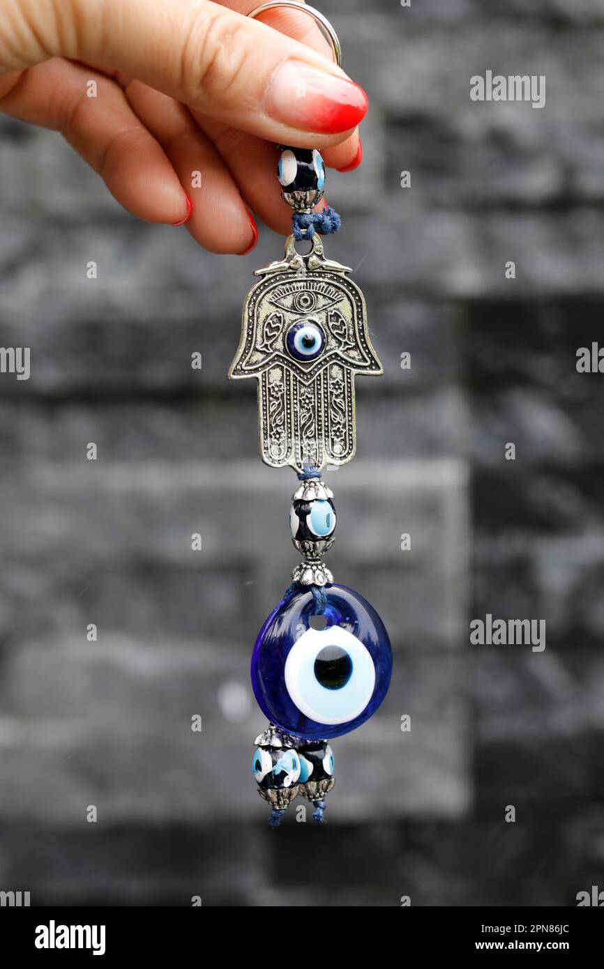 Hamsa, œil de Fatima, main des amulettes de Fatima pour se protéger contre l'œil méchant. Banque D'Images