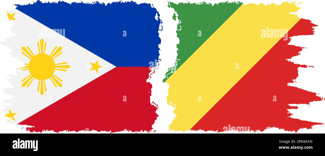 Congo-Brazzaville et Philippines grunge drapeaux connexion, vecteur Illustration de Vecteur