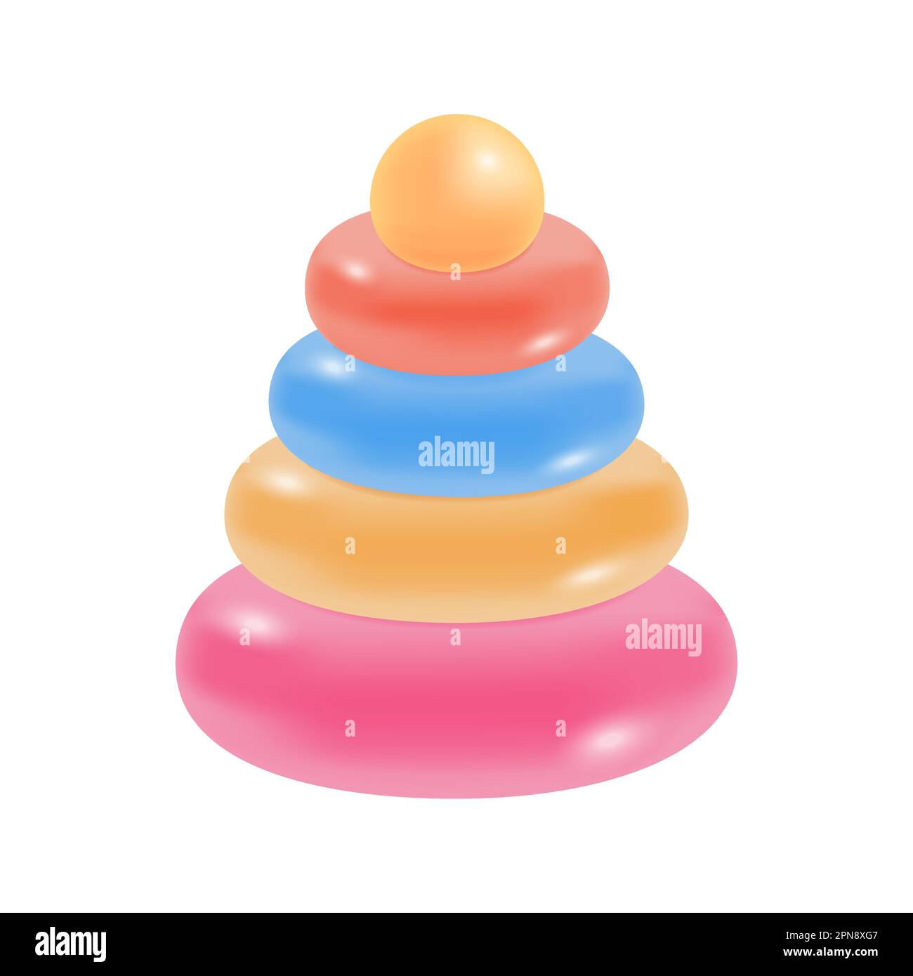 Jouet pyramidal en forme de cône pour les jeux amusants de l'icône 3D pour enfants Illustration de Vecteur